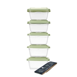 CONJUNTO 5 POTES QUADRADO