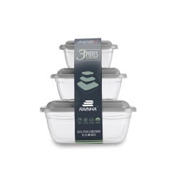 CONJUNTO 3 POTES QUADRADO