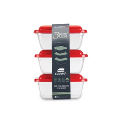 CONJUNTO 3 POTES QUADRADO