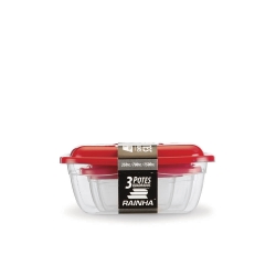 CONJUNTO 3 POTES QUADRADO