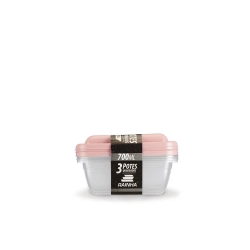 CONJUNTO 3 POTES QUADRADO
