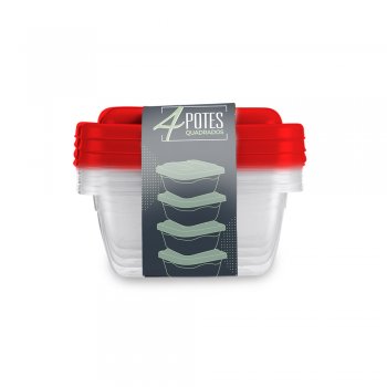 CONJUNTO 4 POTES QUADRADO
