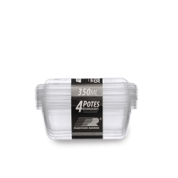 CONJUNTO 4 POTES RETANGULAR