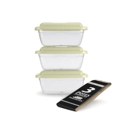 CONJUNTO 3 POTES QUADRADO