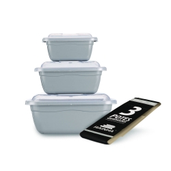 CONJUNTO 3 POTES QUADRADO