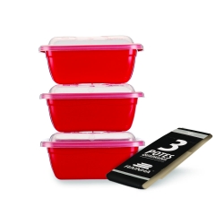 CONJUNTO 3 POTES QUADRADO